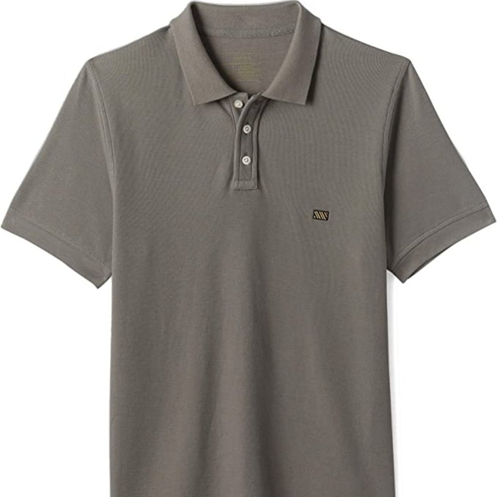Billy Reid Short Sleeve Pique Polo (Steel Green/Large)